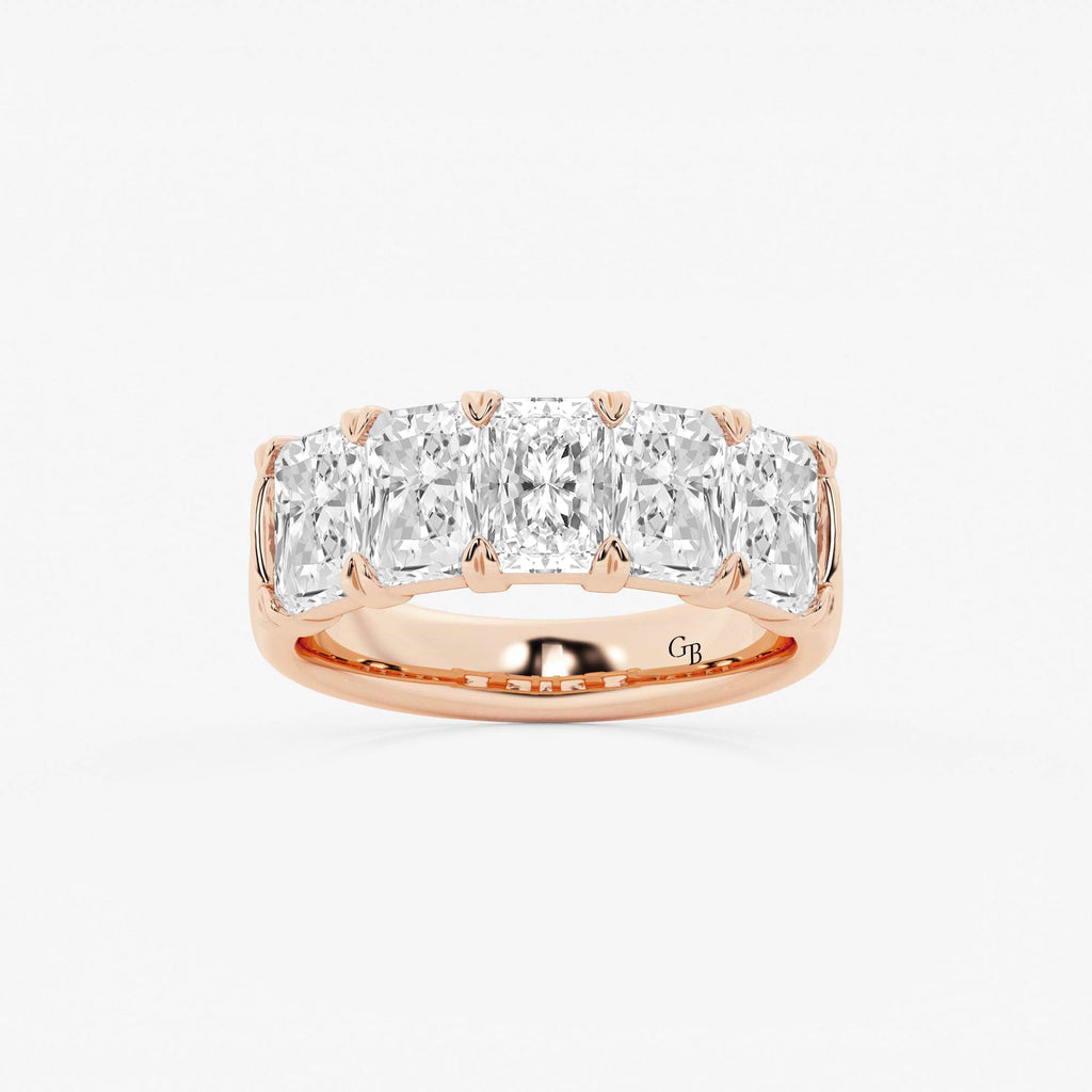 GWA146 - 4 ctw Radiant Lab Grown Diamond Five-Stone Anniversary Band