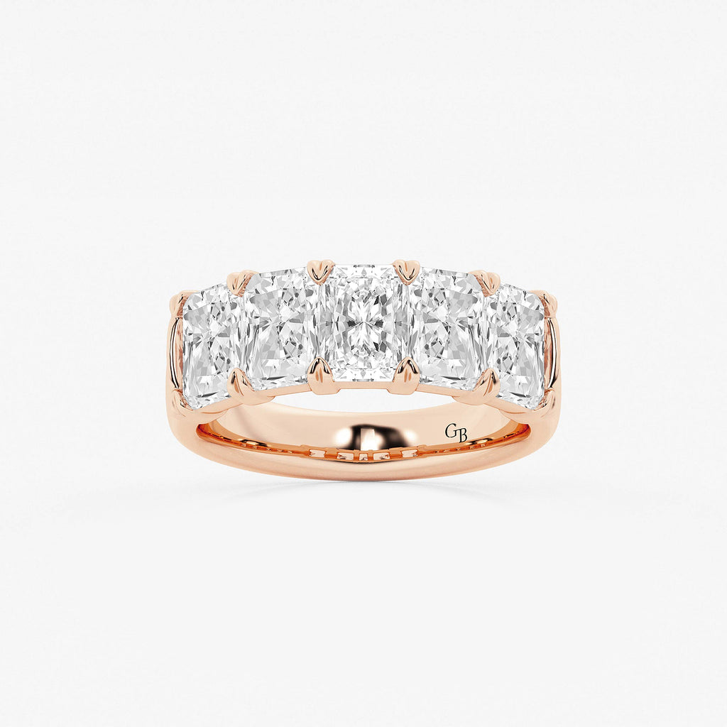 GWA146 - product video for 4 ctw Radiant Lab Grown Diamond Five-Stone Anniversary Band