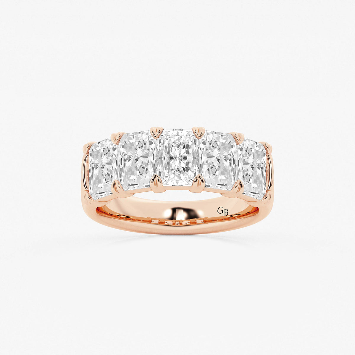 GWA146 - product video for 4 ctw Radiant Lab Grown Diamond Five-Stone Anniversary Band