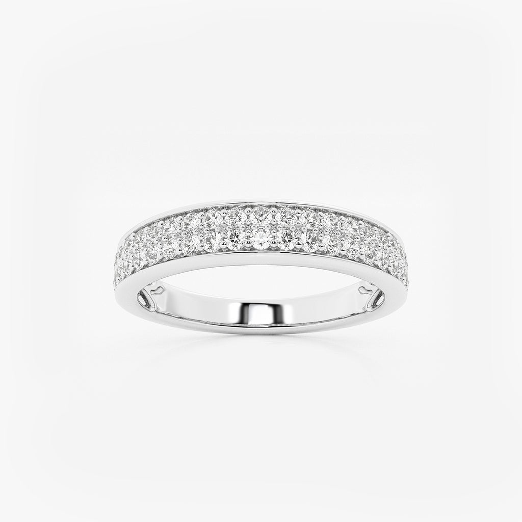 GWA149 - product video for 2/5 ctw Round Lab Grown Diamond Double Row Wedding Band