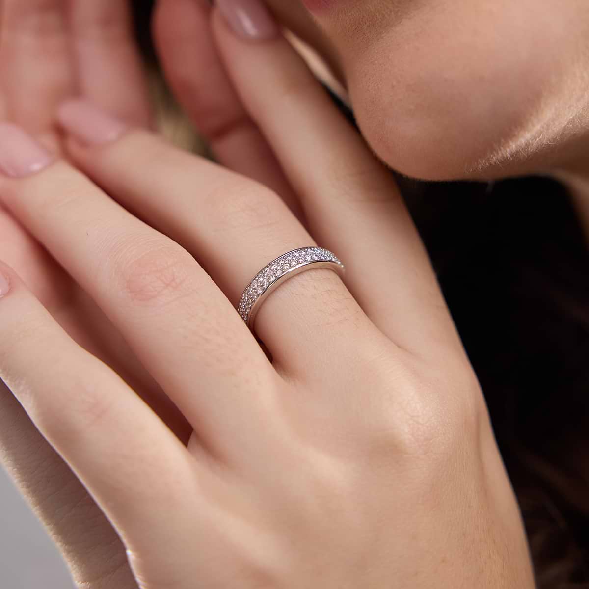 GWA149 - Additional Image 3 for  2/5 ctw Round Lab Grown Diamond Double Row Wedding Band