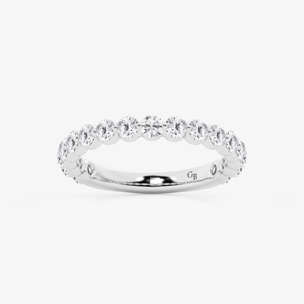 GWA150 - 1 ctw Round Lab Grown Diamond Three Quarter Eternity Wedding Band