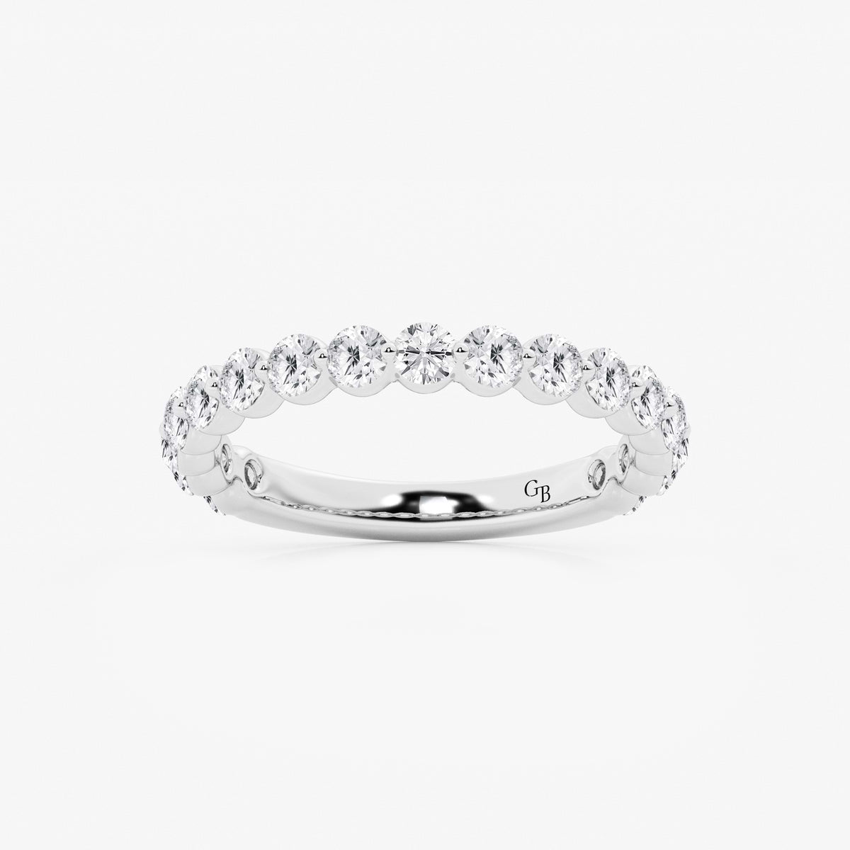 GWA150 - 1 ctw Round Lab Grown Diamond Three Quarter Eternity Wedding Band