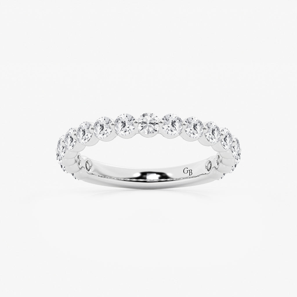 GWA150 - product video for 1 ctw Round Lab Grown Diamond Three Quarter Eternity Wedding Band