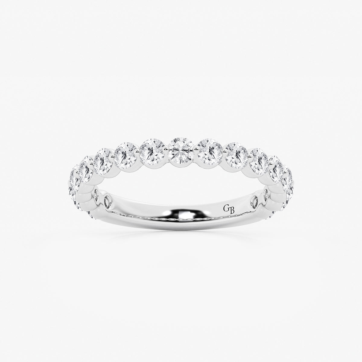 GWA150 - product video for 1 ctw Round Lab Grown Diamond Three Quarter Eternity Wedding Band
