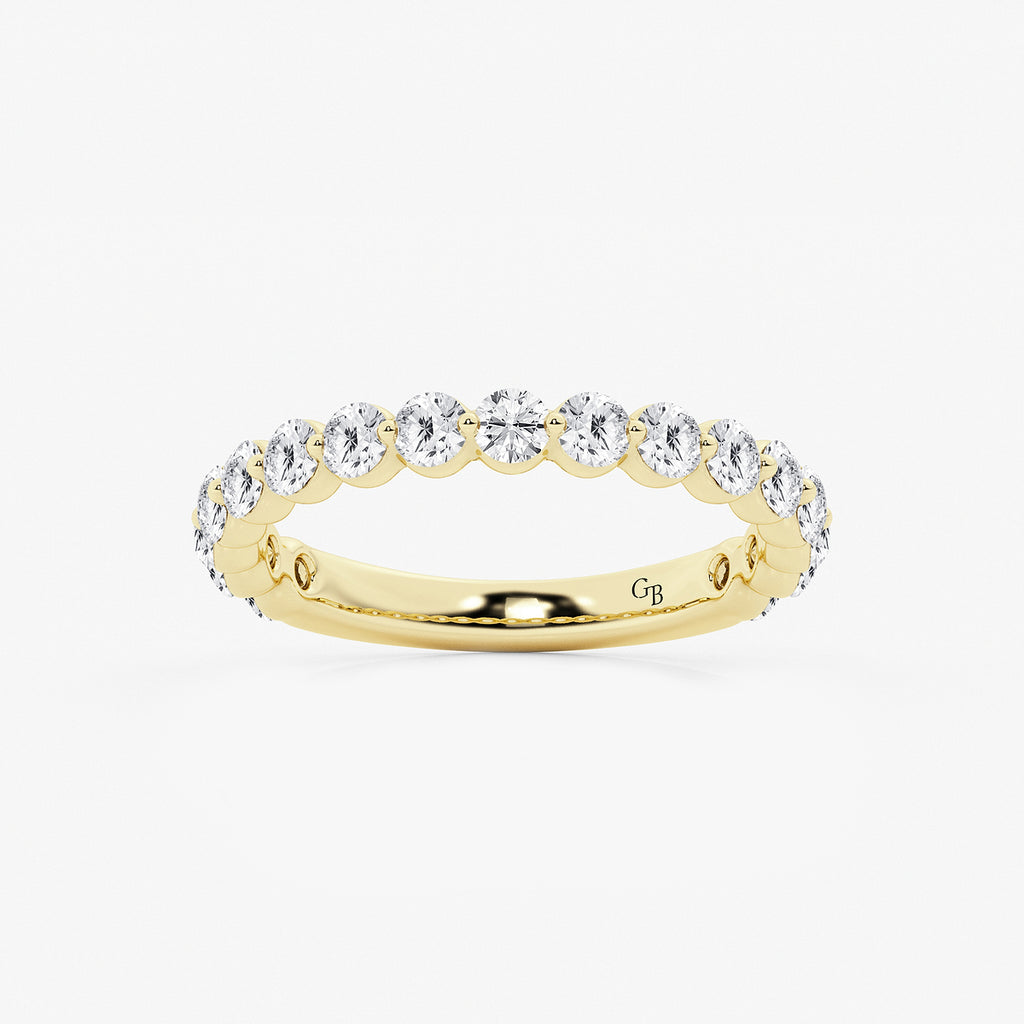 GWA150 - product video for 1 ctw Round Lab Grown Diamond Three Quarter Eternity Wedding Band