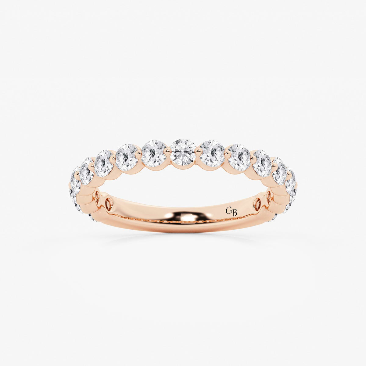 GWA150 - 1 ctw Round Lab Grown Diamond Three Quarter Eternity Wedding Band
