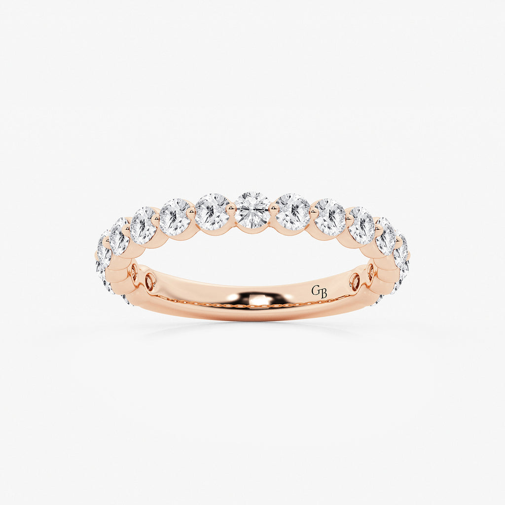 GWA150 - product video for 1 ctw Round Lab Grown Diamond Three Quarter Eternity Wedding Band