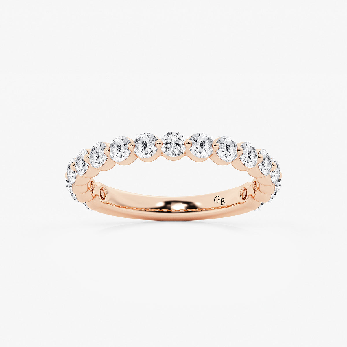 GWA150 - product video for 1 ctw Round Lab Grown Diamond Three Quarter Eternity Wedding Band