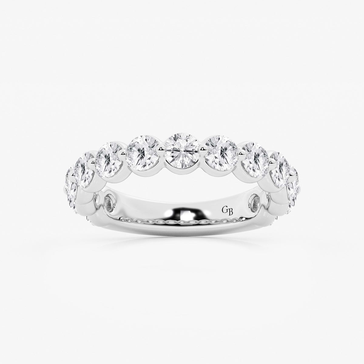 GWA150 - 2 ctw Round Lab Grown Diamond Three Quarter Eternity Wedding Band