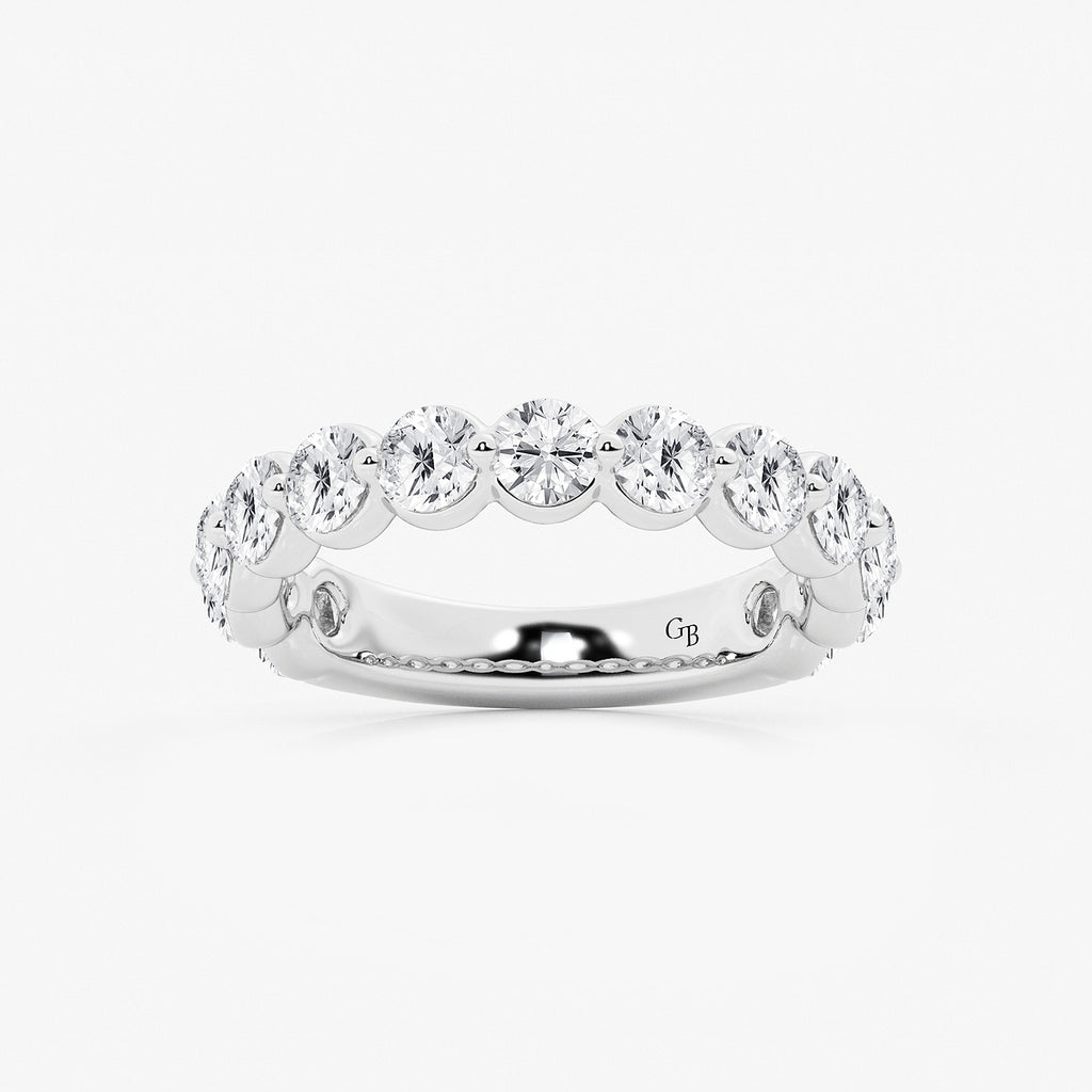 GWA150 - product video for 2 ctw Round Lab Grown Diamond Three Quarter Eternity Wedding Band