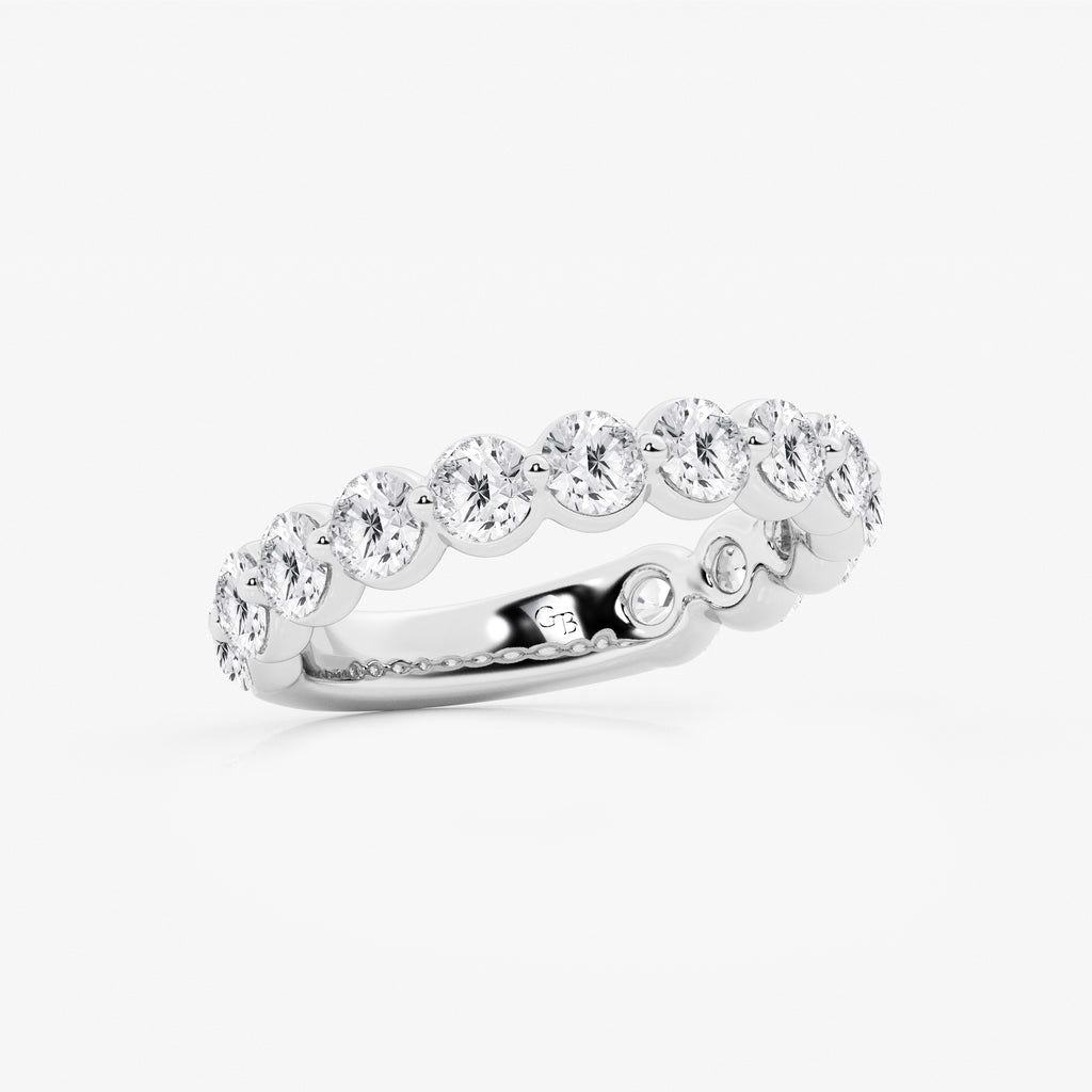 GWA150 - Additional Image 1 for  2 ctw Round Lab Grown Diamond Three Quarter Eternity Wedding Band