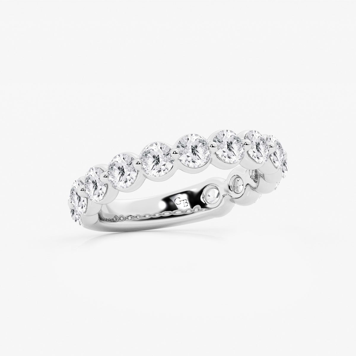GWA150 - Additional Image 1 for  2 ctw Round Lab Grown Diamond Three Quarter Eternity Wedding Band
