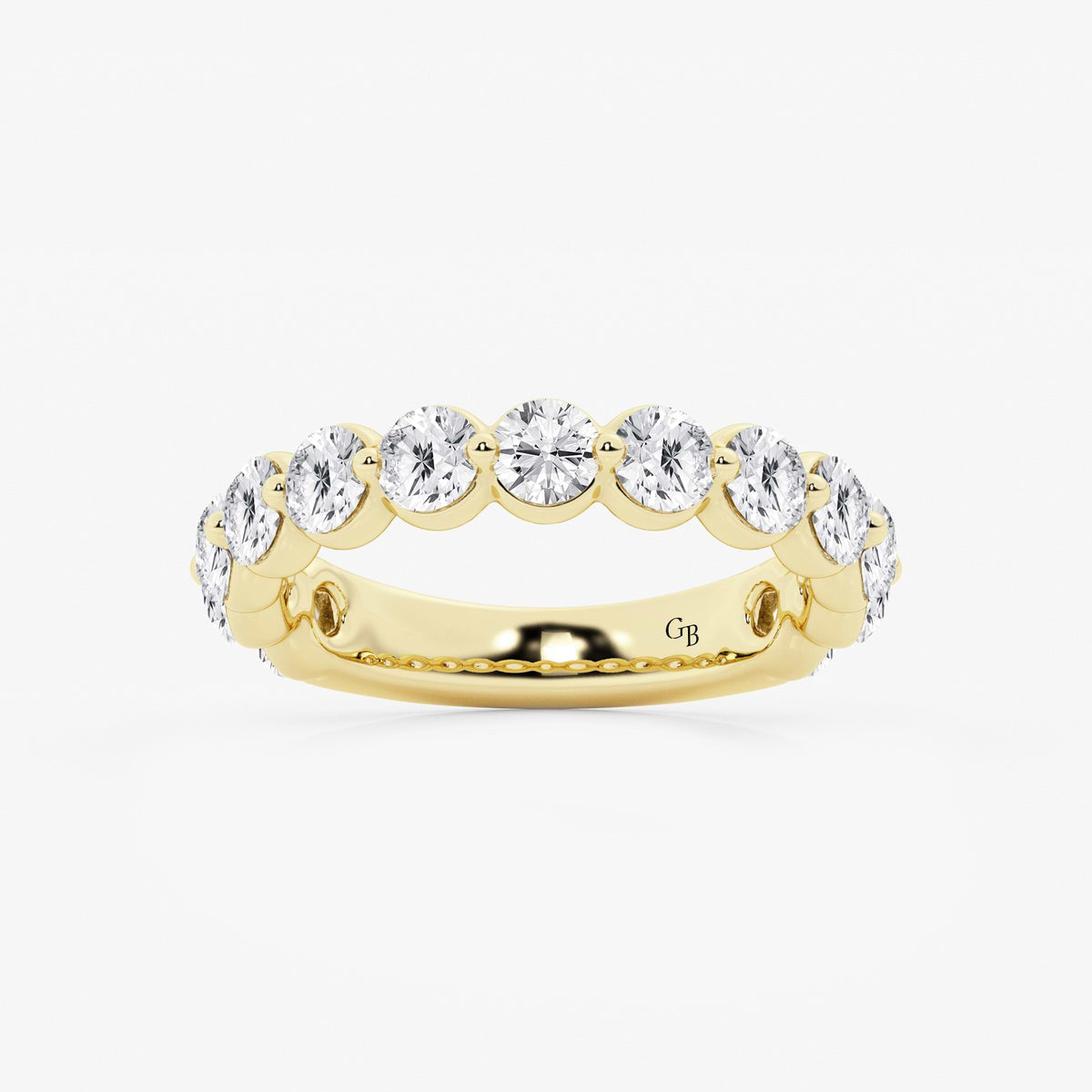 GWA150 - 2 ctw Round Lab Grown Diamond Three Quarter Eternity Wedding Band