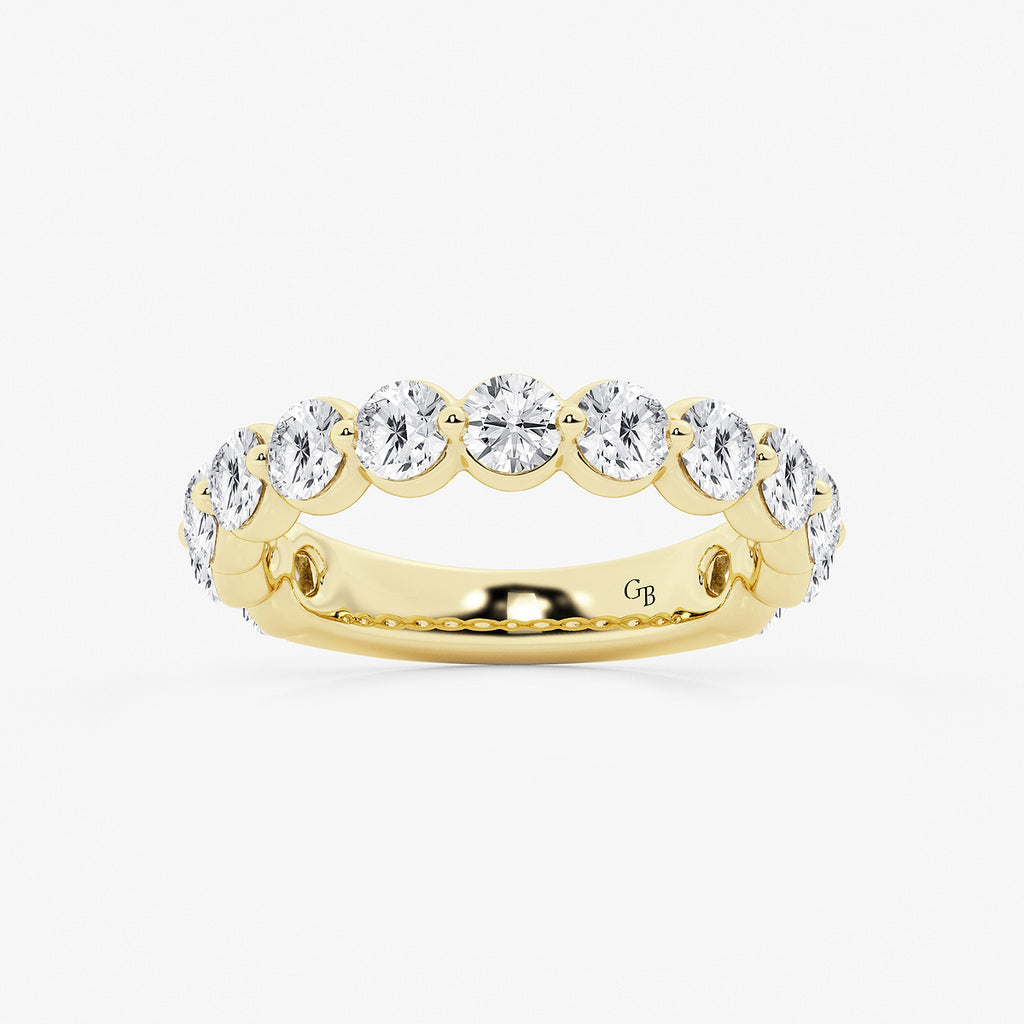 GWA150 - product video for 2 ctw Round Lab Grown Diamond Three Quarter Eternity Wedding Band