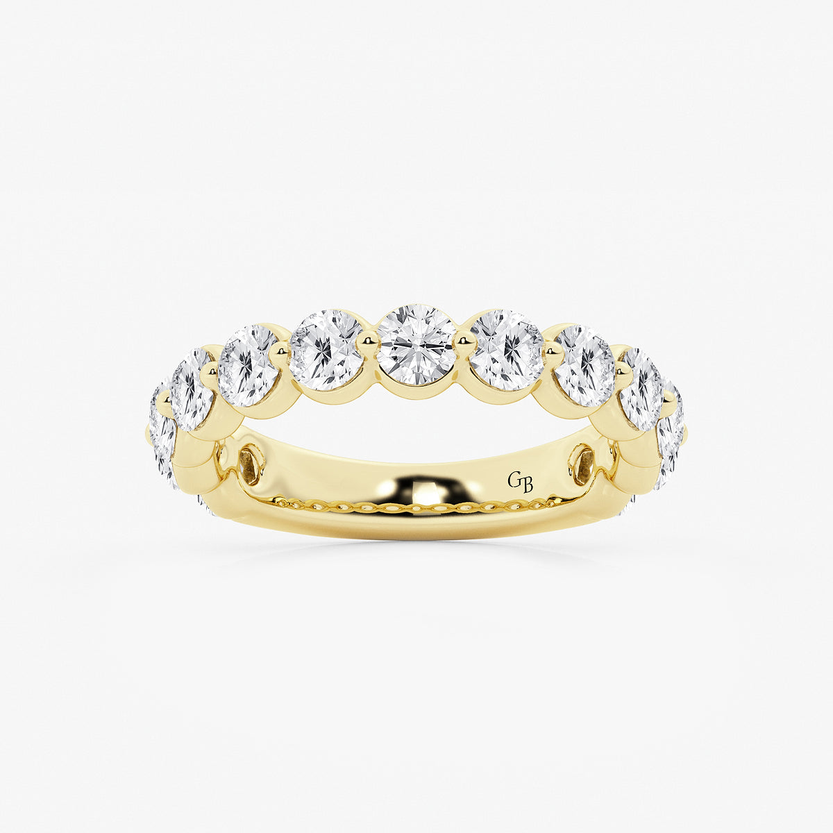 GWA150 - product video for 2 ctw Round Lab Grown Diamond Three Quarter Eternity Wedding Band