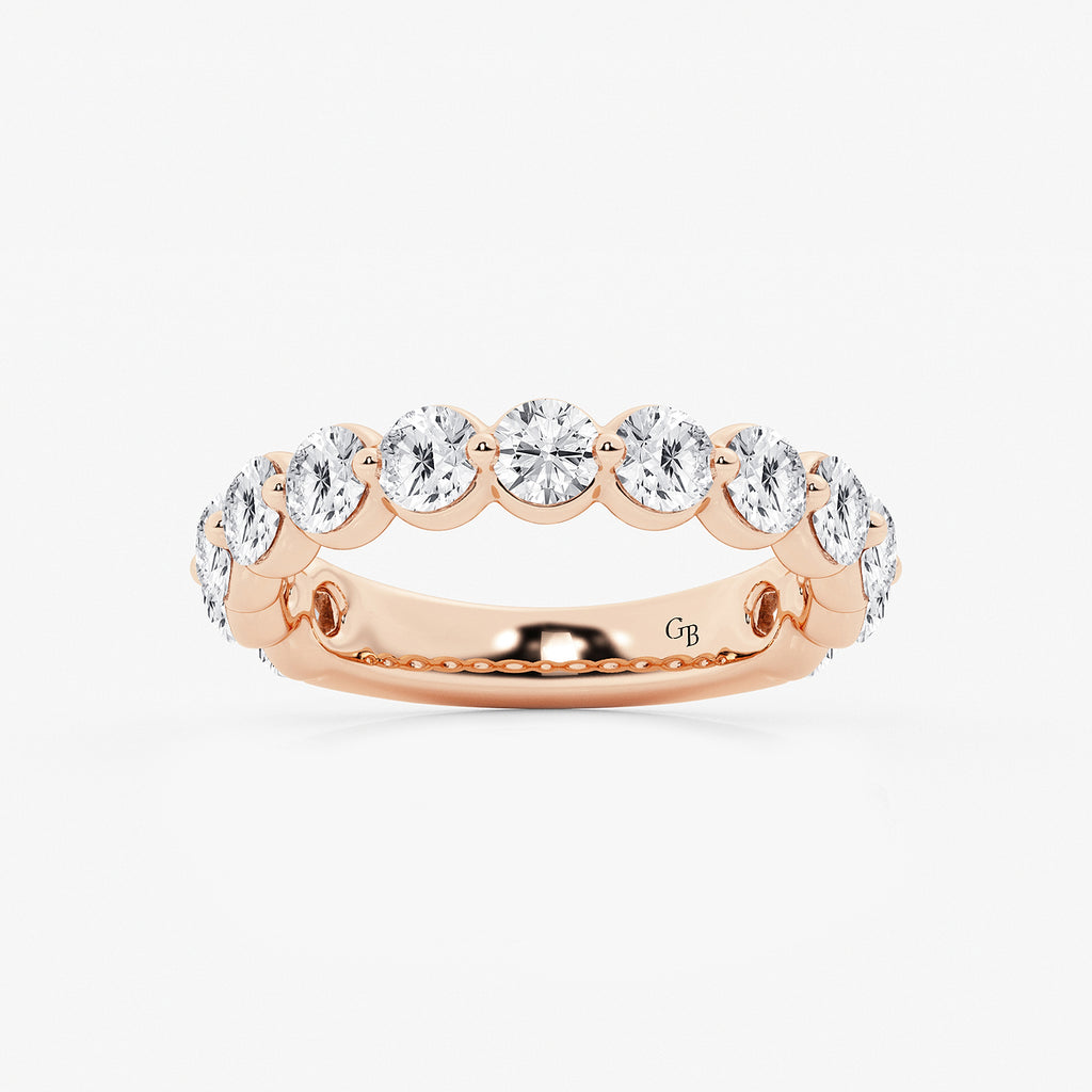 GWA150 - product video for 2 ctw Round Lab Grown Diamond Three Quarter Eternity Wedding Band
