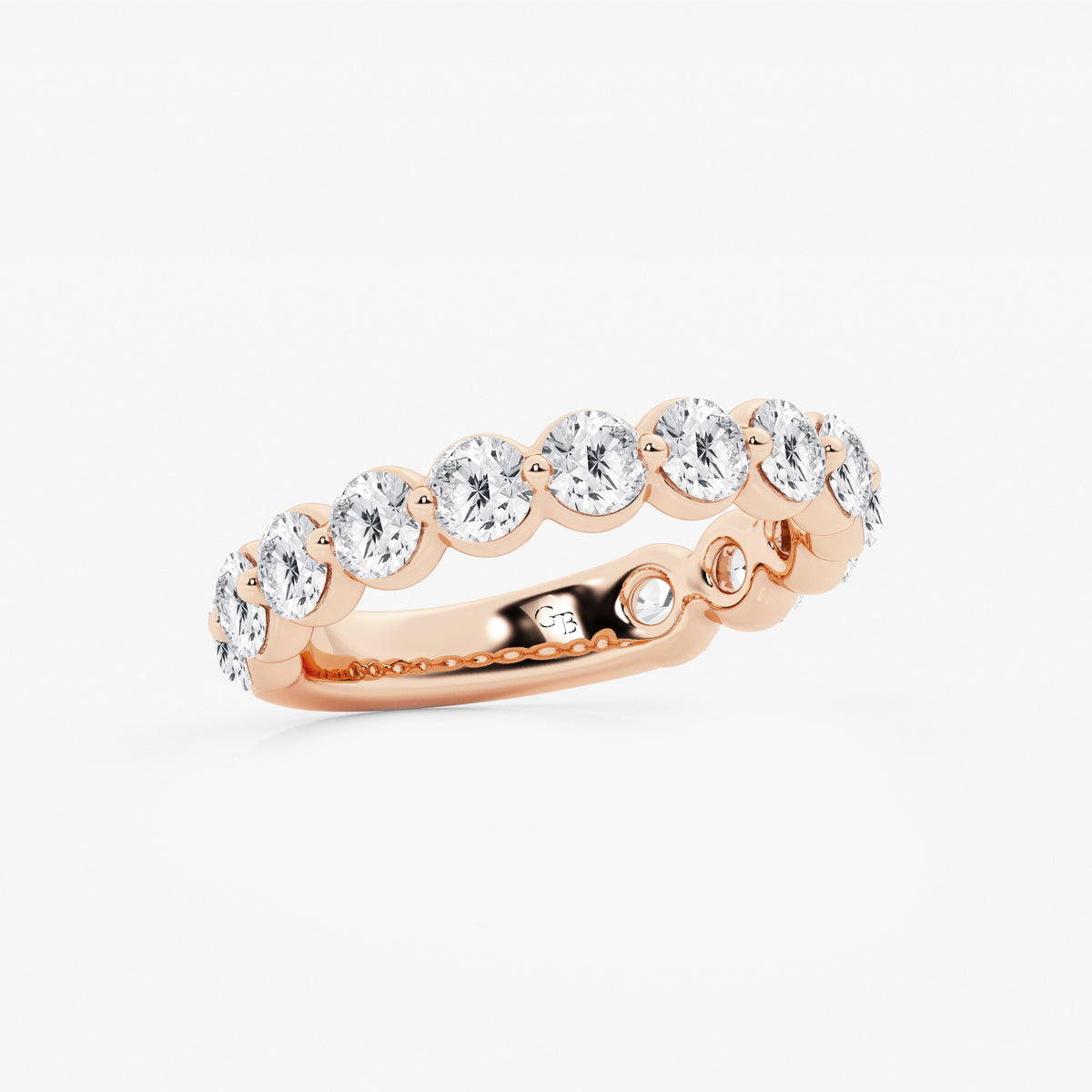 GWA150 - Additional Image 1 for  2 ctw Round Lab Grown Diamond Three Quarter Eternity Wedding Band