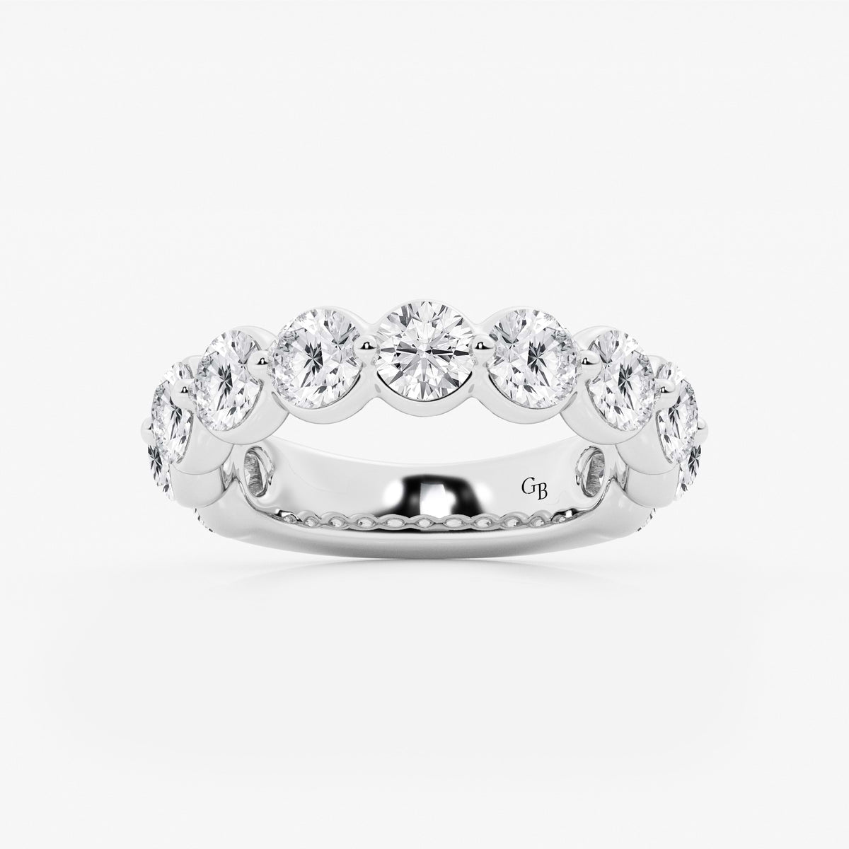 GWA150 - 3 ctw Round Lab Grown Diamond Three Quarter Eternity Wedding Band