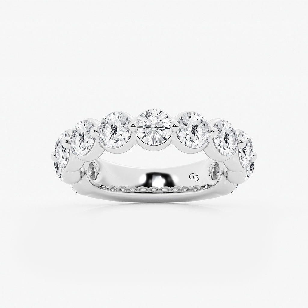 GWA150 - product video for 3 ctw Round Lab Grown Diamond Three Quarter Eternity Wedding Band