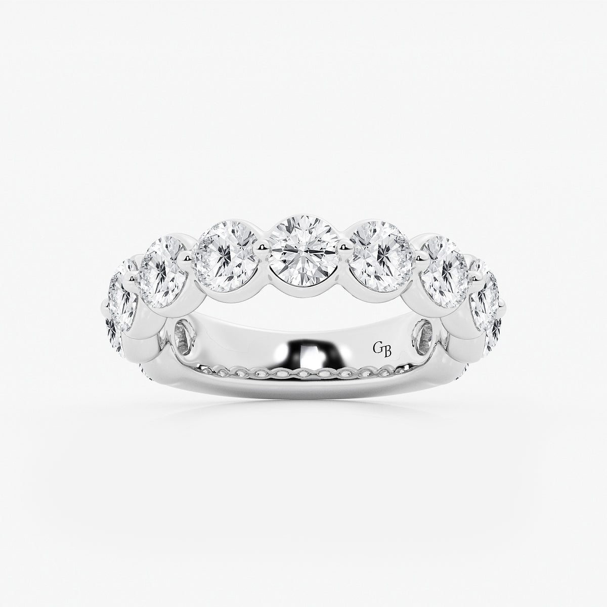 GWA150 - product video for 3 ctw Round Lab Grown Diamond Three Quarter Eternity Wedding Band