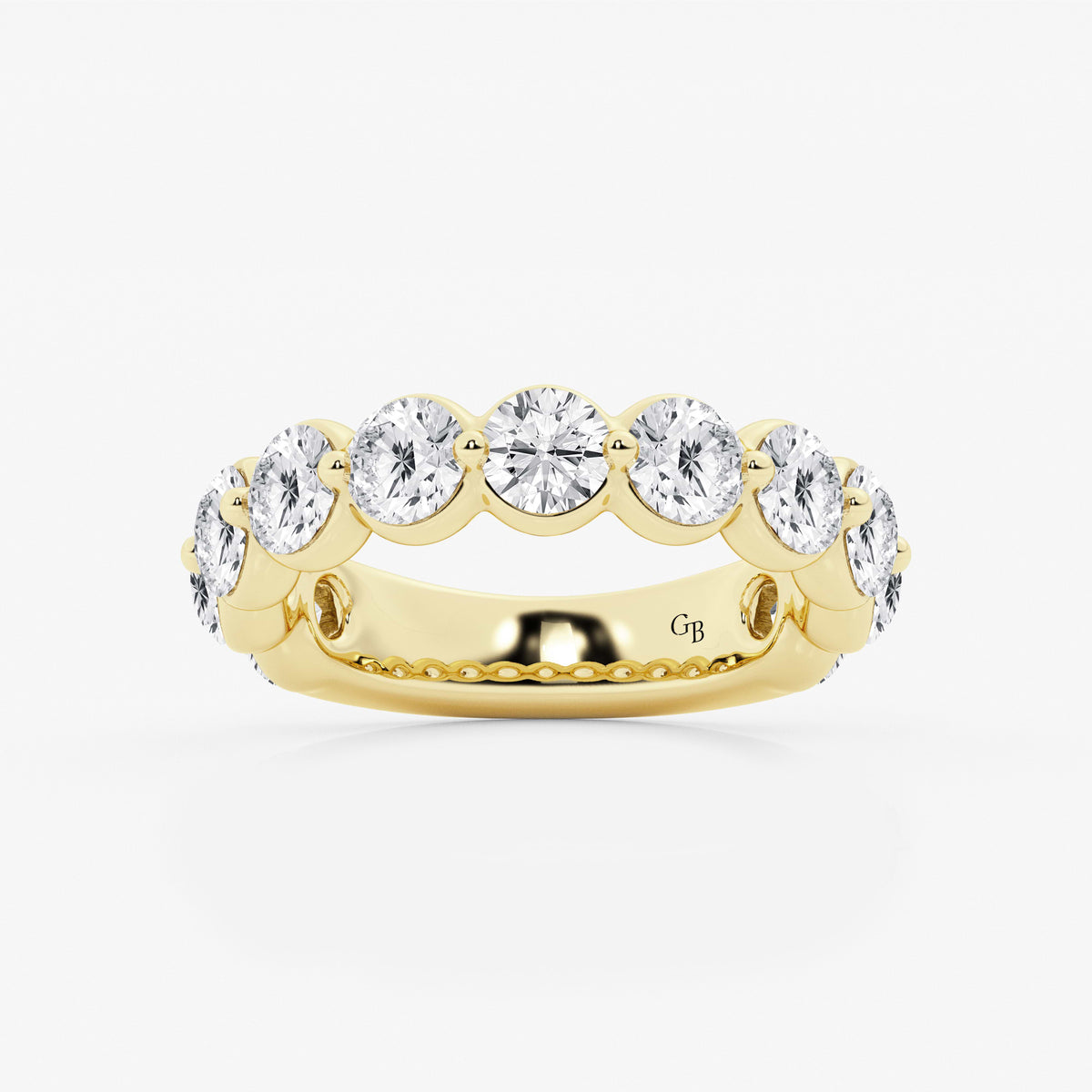 GWA150 - 3 ctw Round Lab Grown Diamond Three Quarter Eternity Wedding Band
