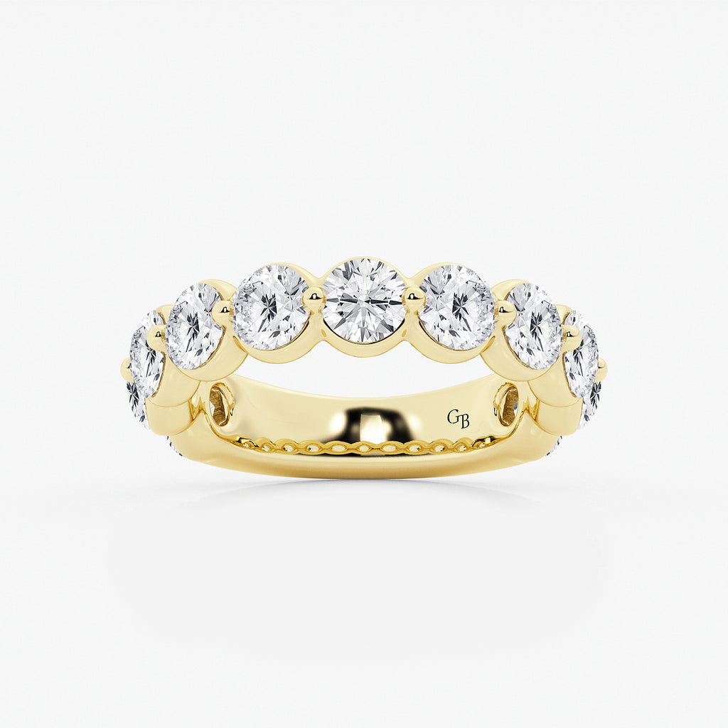 GWA150 - product video for 3 ctw Round Lab Grown Diamond Three Quarter Eternity Wedding Band