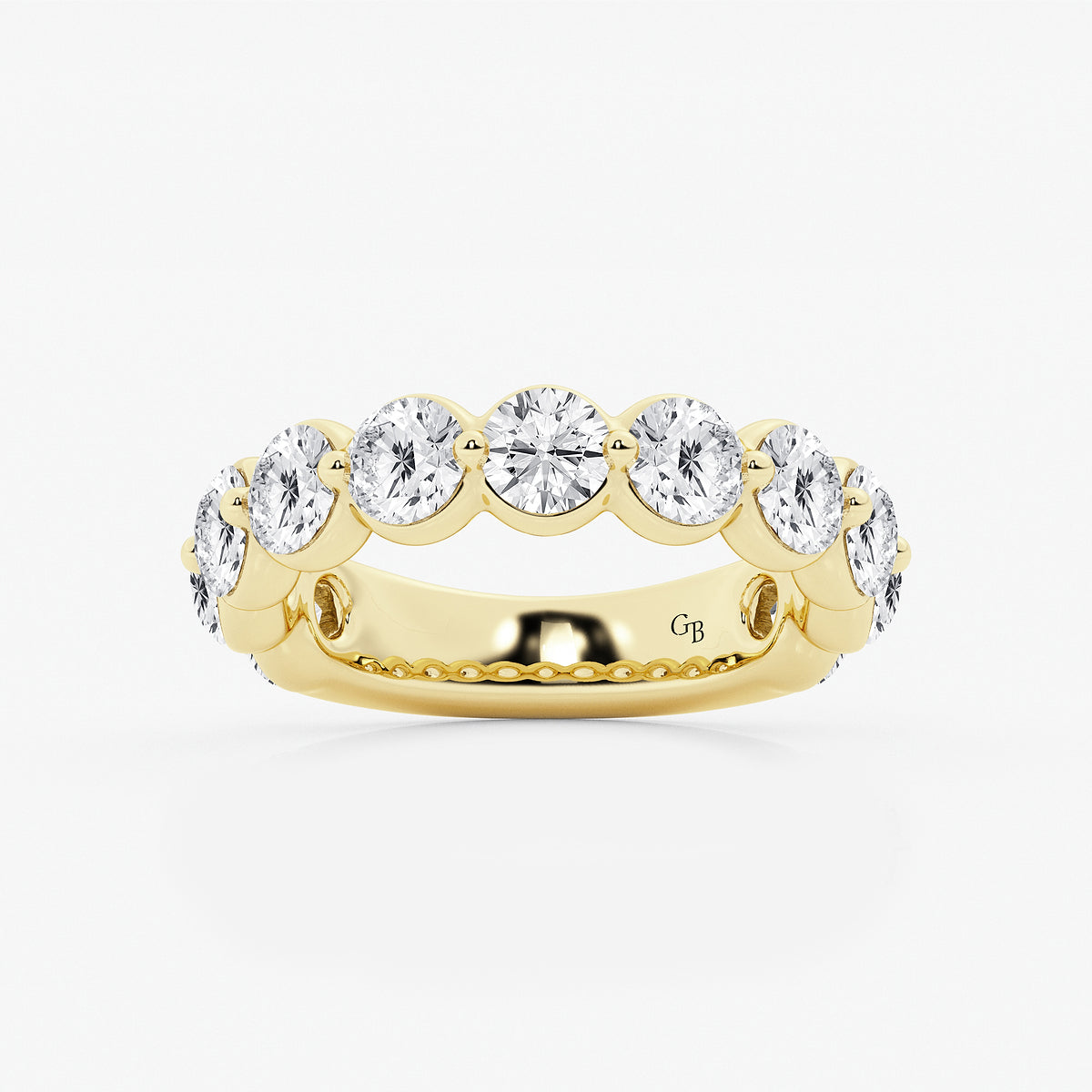 GWA150 - product video for 3 ctw Round Lab Grown Diamond Three Quarter Eternity Wedding Band