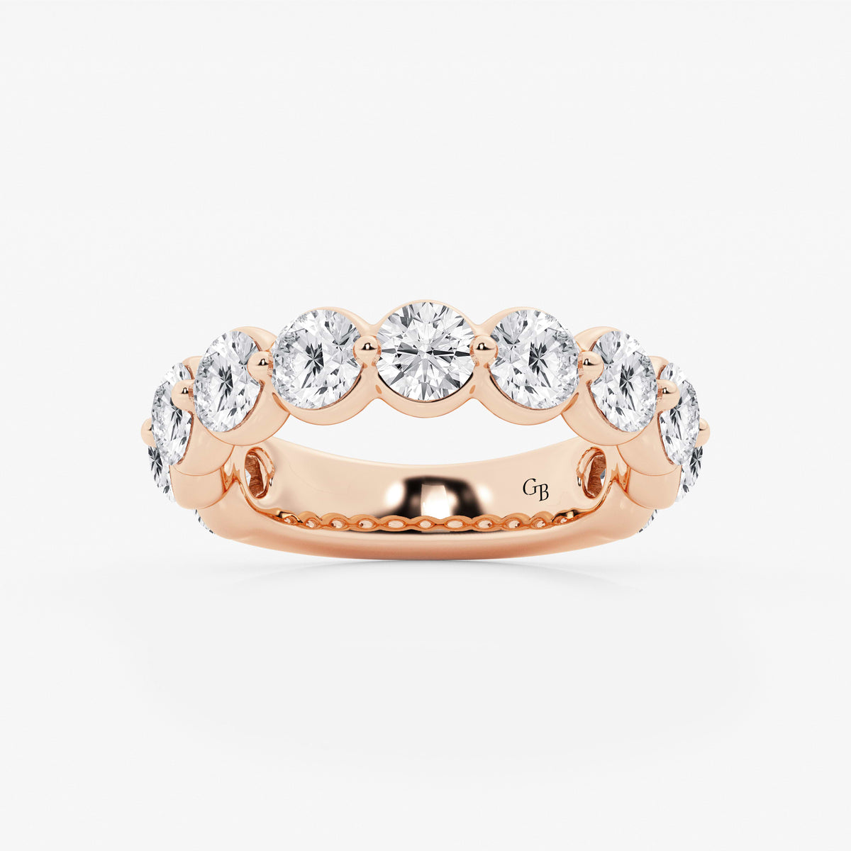 GWA150 - 3 ctw Round Lab Grown Diamond Three Quarter Eternity Wedding Band