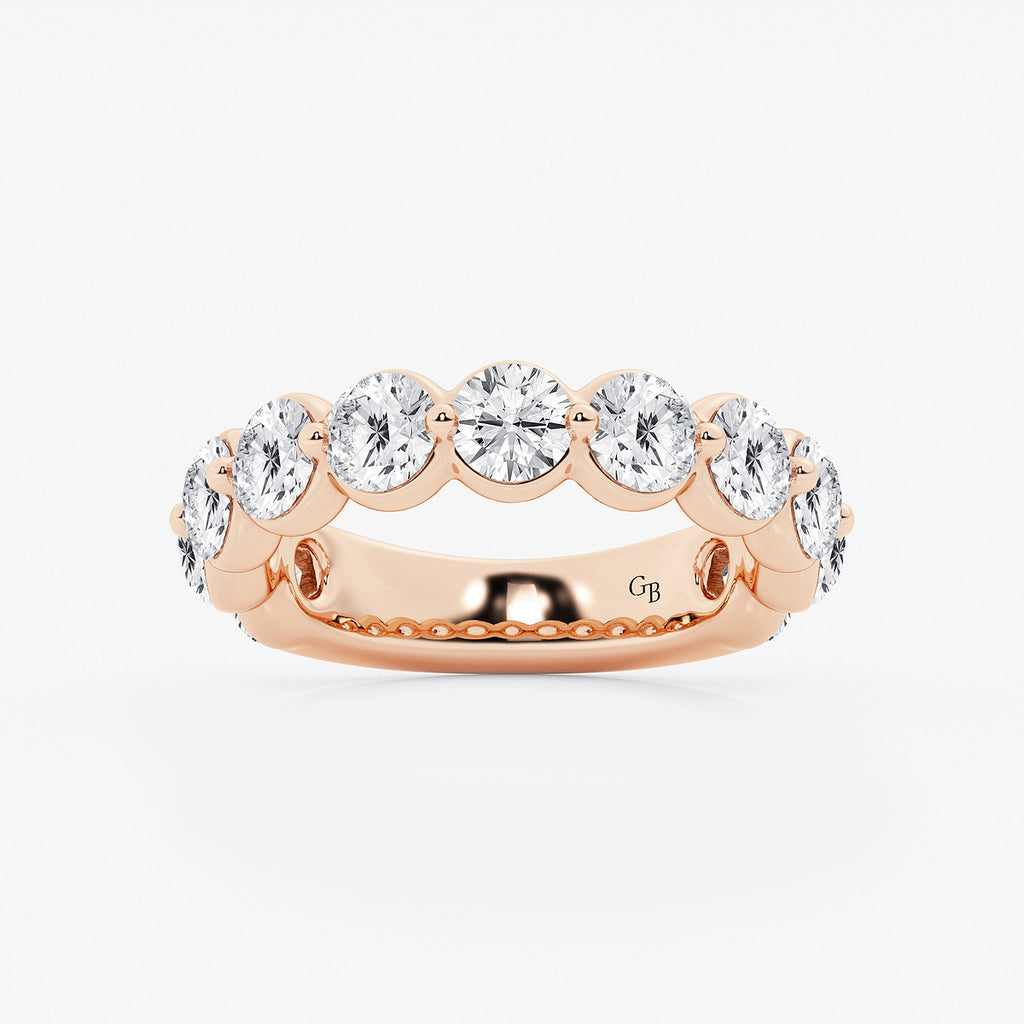 GWA150 - product video for 3 ctw Round Lab Grown Diamond Three Quarter Eternity Wedding Band