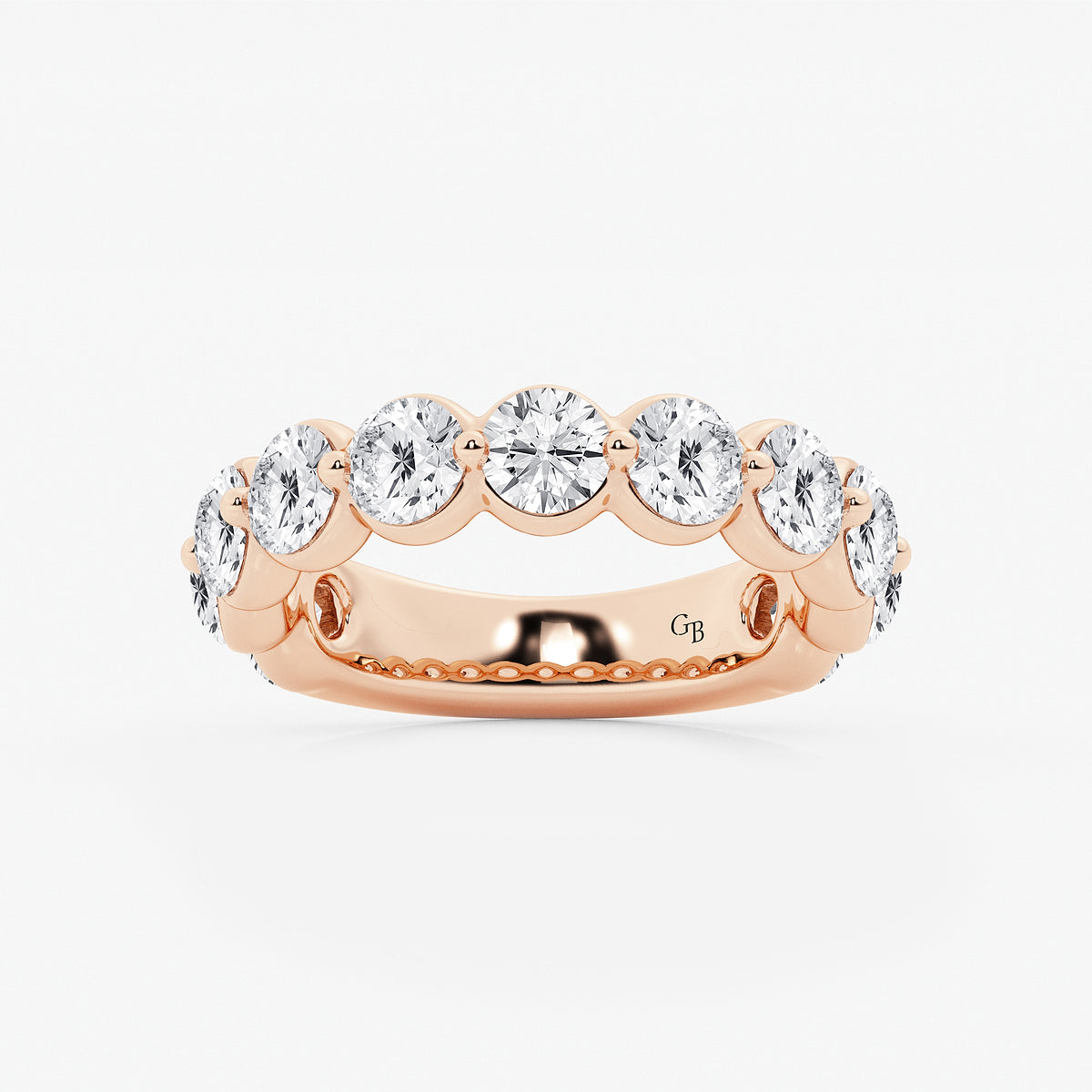 GWA150 - product video for 3 ctw Round Lab Grown Diamond Three Quarter Eternity Wedding Band