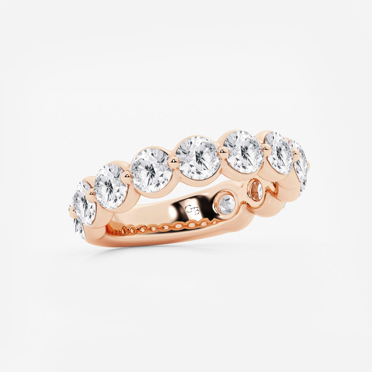 GWA150 - Additional Image 1 for  3 ctw Round Lab Grown Diamond Three Quarter Eternity Wedding Band