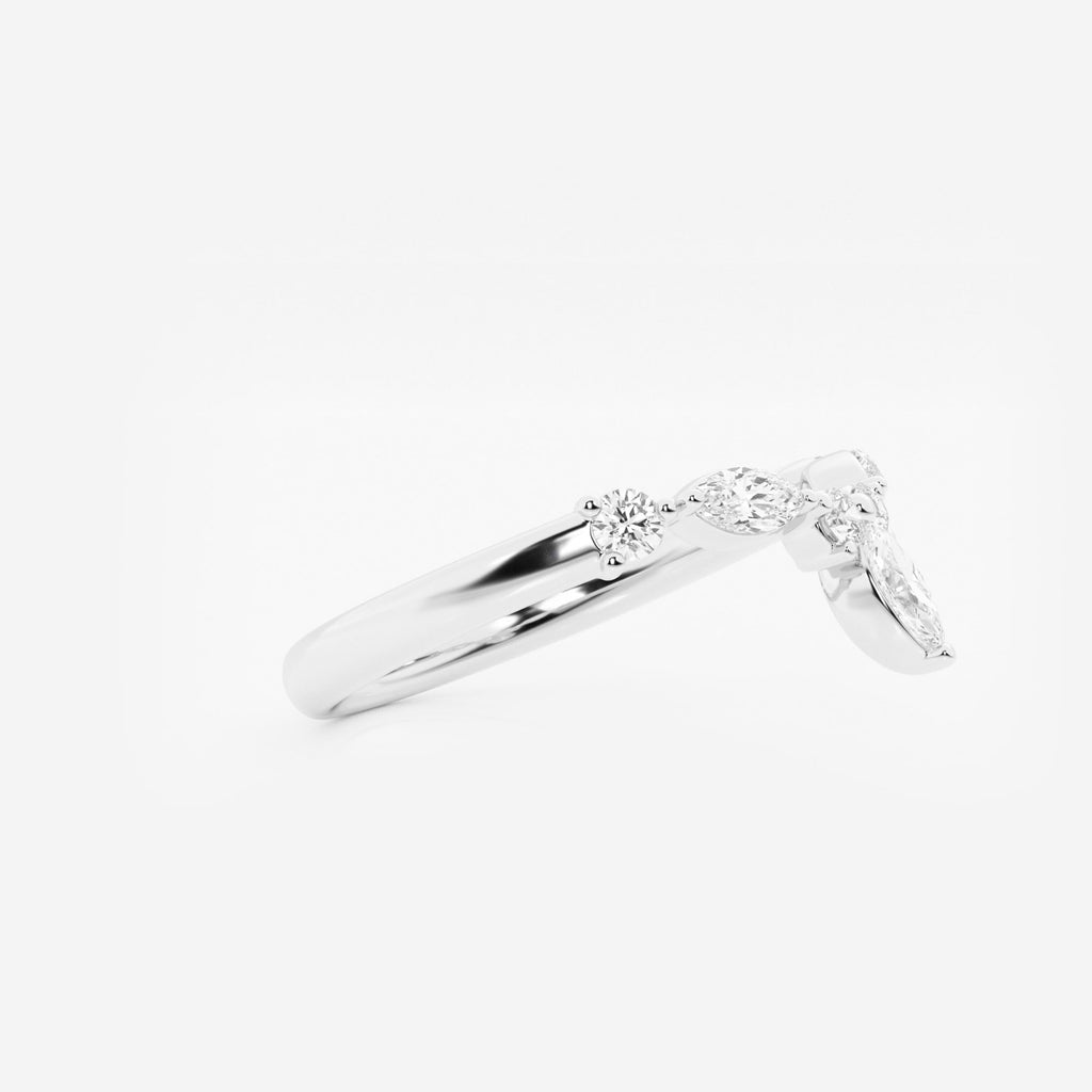GWA151 - Additional Image 1 for  2/5 ctw Round and Marquise Lab Grown Diamond Chevron Stackable Ring