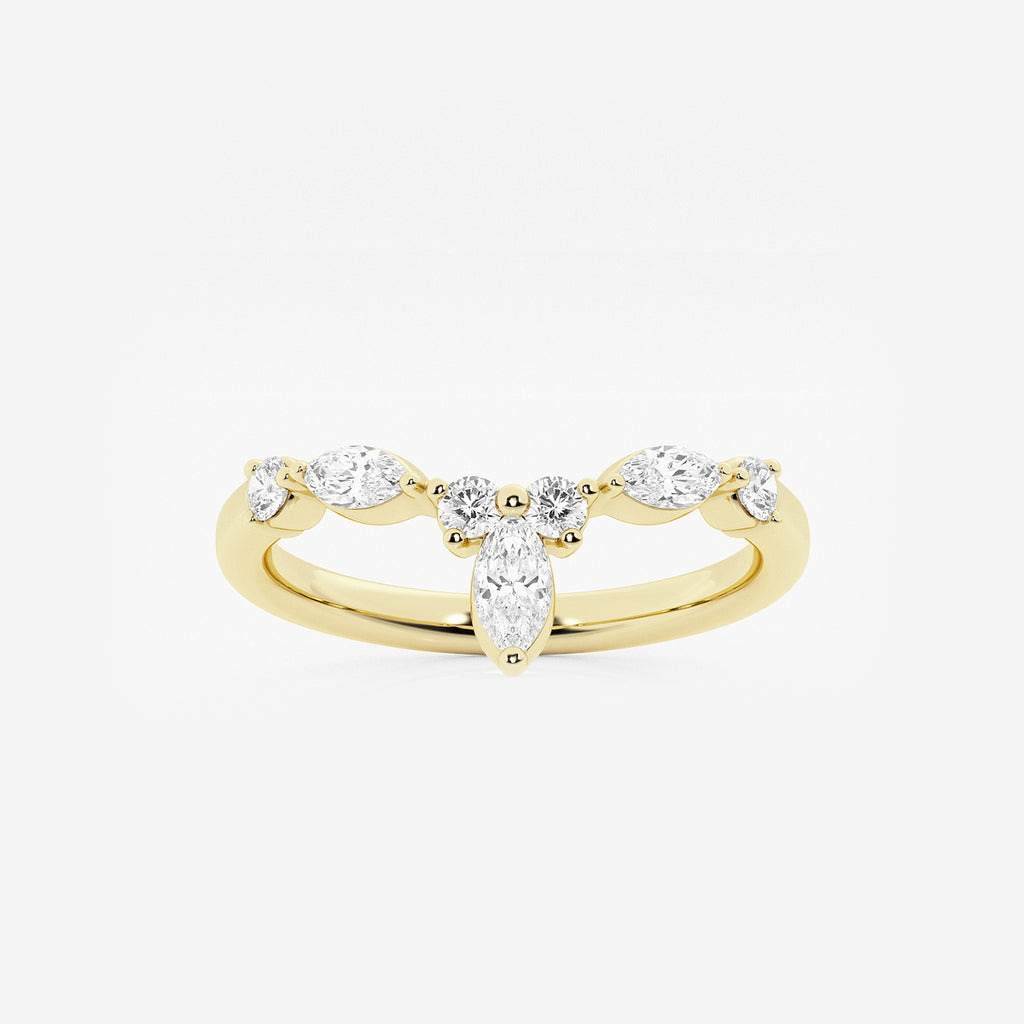 GWA151 - product video for 2/5 ctw Round and Marquise Lab Grown Diamond Chevron Stackable Ring