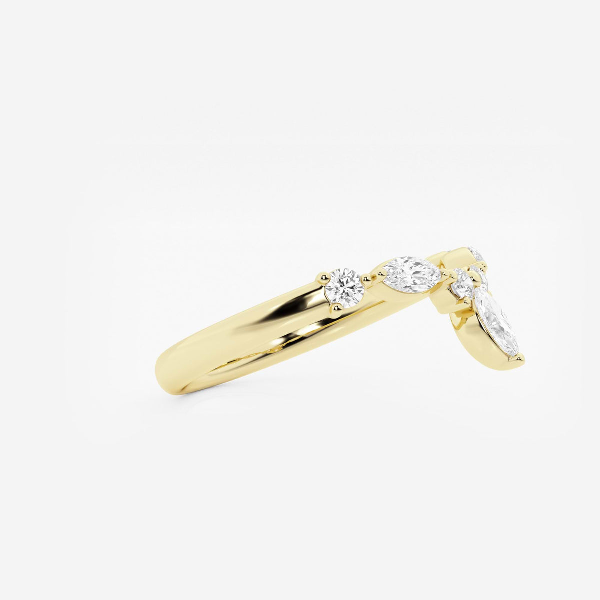 GWA151 - Additional Image 1 for  2/5 ctw Round and Marquise Lab Grown Diamond Chevron Stackable Ring