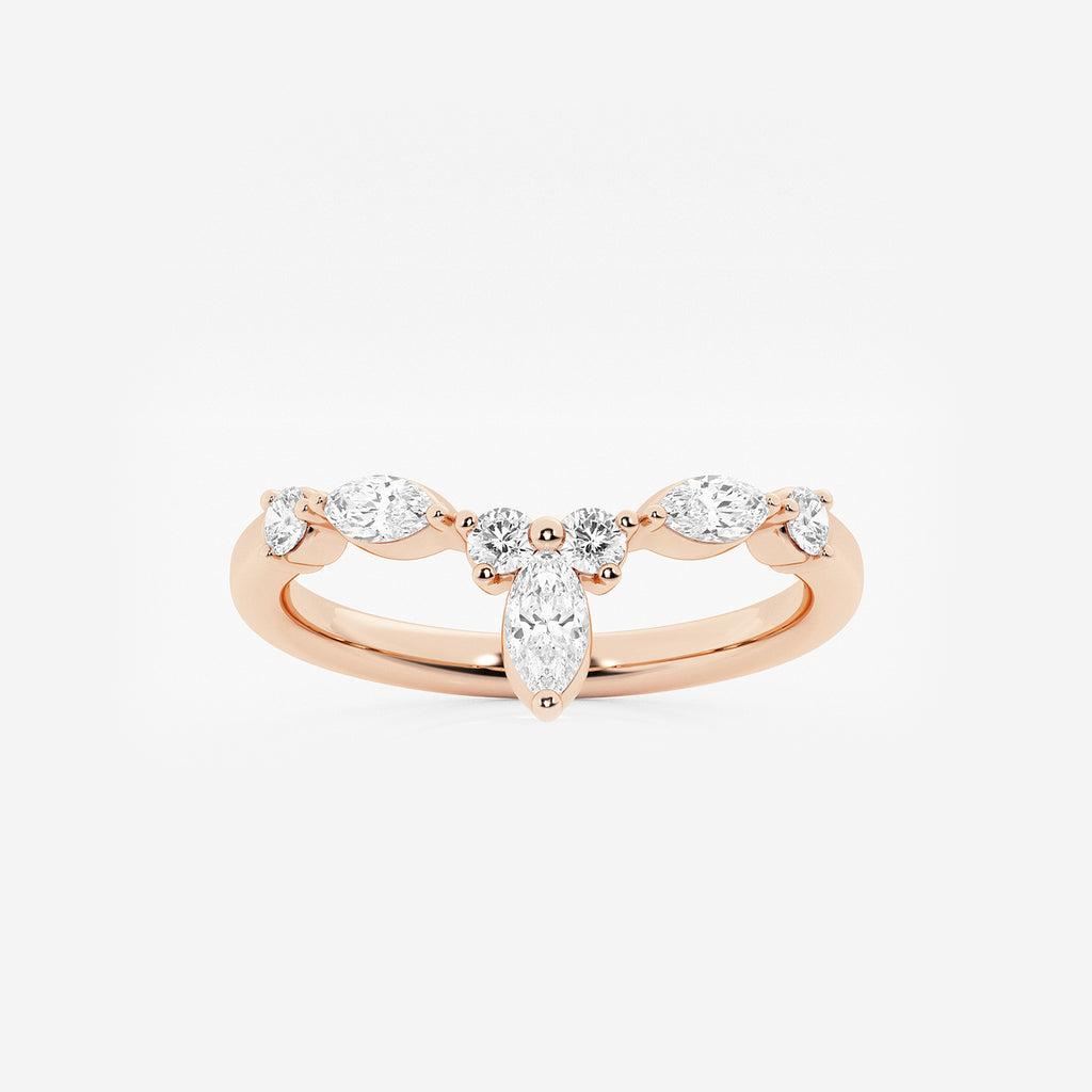 GWA151 - product video for 2/5 ctw Round and Marquise Lab Grown Diamond Chevron Stackable Ring