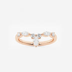 GWA151 - product video for 2/5 ctw Round and Marquise Lab Grown Diamond Chevron Stackable Ring