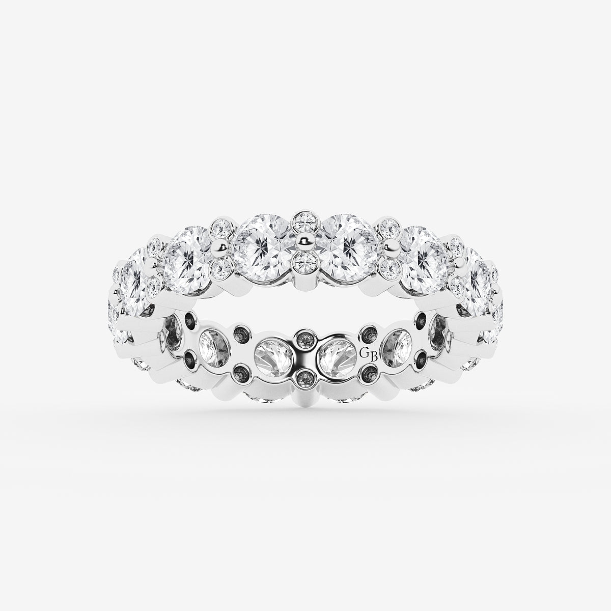 GWA156 - product video for 3 3/4 ctw Round Lab Grown Diamond  Eternity Band - 4mm Width