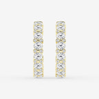 GWA156 - 4 1/3 ctw Round Lab Grown Diamond Bezel Hoop Earrings