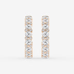 GWA156 - 4 1/3 ctw Round Lab Grown Diamond Bezel Hoop Earrings