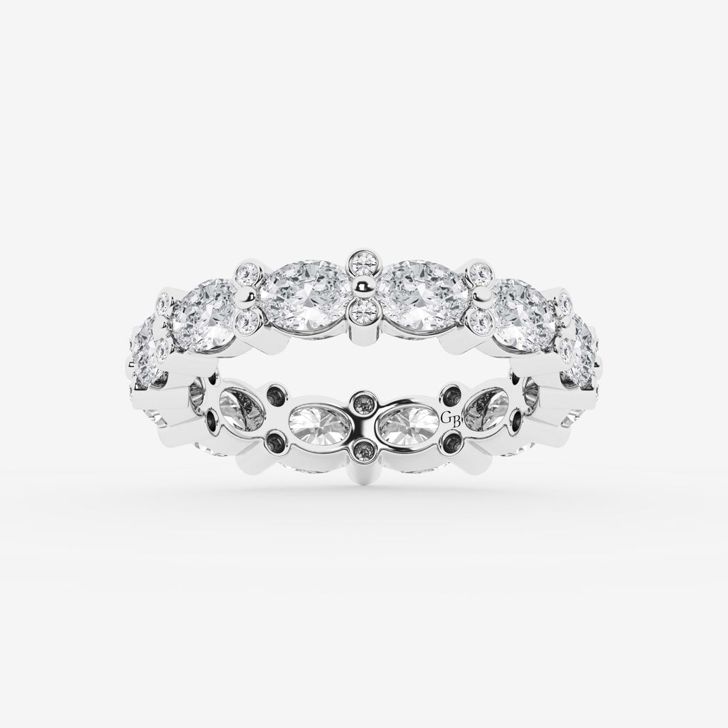 GWA157 - 3 1/5 ctw Oval & Round Lab Grown Diamond Eternity Band - 4mm Width