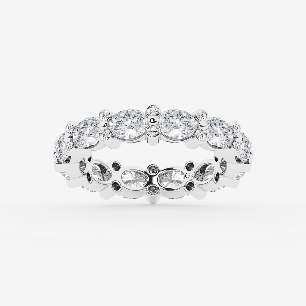 GWA157 - 3 1/5 ctw Oval & Round Lab Grown Diamond Eternity Band - 4mm Width
