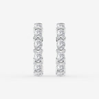 GWA157 - 3 7/8 ctw Oval & Round Lab Grown Diamond Bezel Hoop Earrings