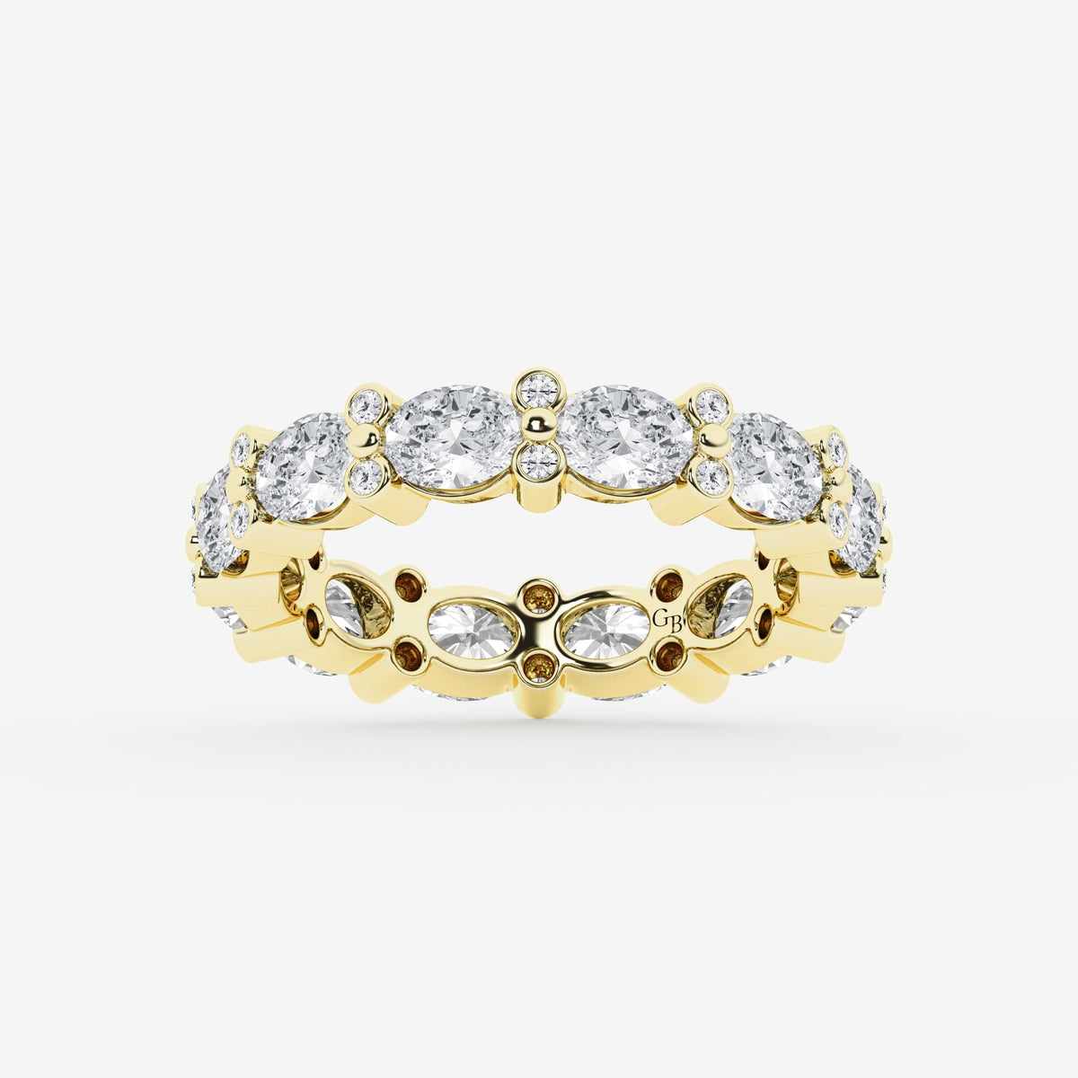 GWA157 - 3 1/5 ctw Oval & Round Lab Grown Diamond Eternity Band - 4mm Width