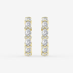 GWA157 - 3 7/8 ctw Oval & Round Lab Grown Diamond Bezel Hoop Earrings