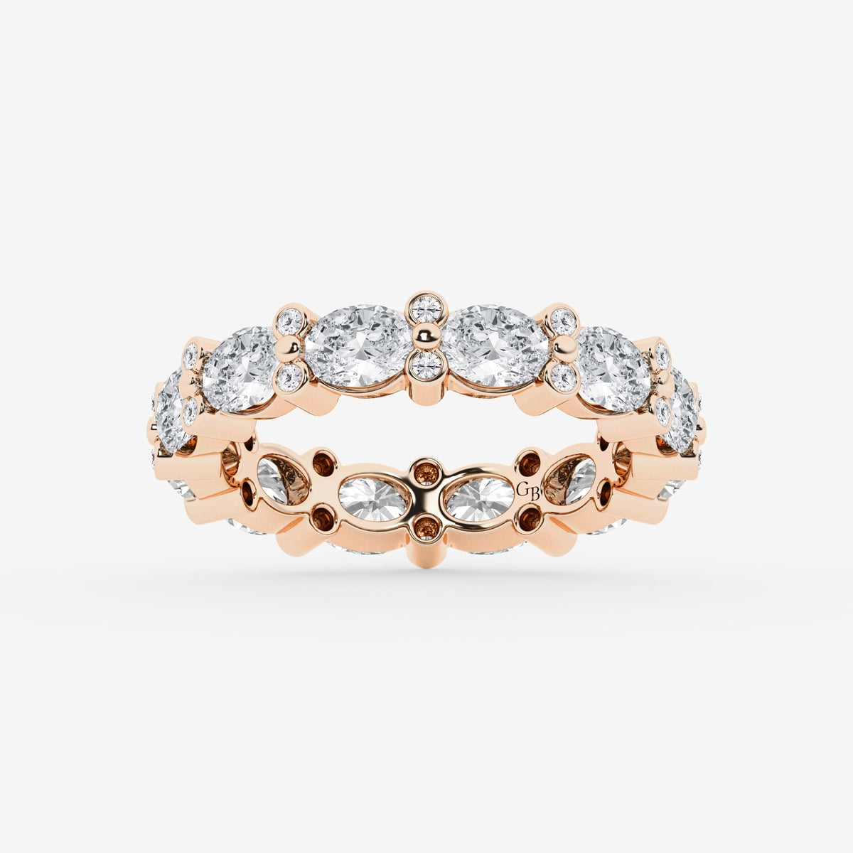 GWA157 - 3 1/5 ctw Oval & Round Lab Grown Diamond Eternity Band - 4mm Width