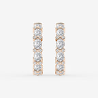 GWA157 - 3 7/8 ctw Oval & Round Lab Grown Diamond Bezel Hoop Earrings
