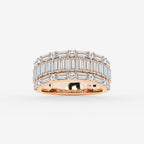 GWA158 - product video for 2 1/2 ctw Round & Baguette Lab Grown Diamond Triple Row Ring
