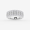 GWA159 - 2 1/8 ctw Round & Baguette Lab Grown Diamond Triple Row Ring