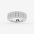 GWA159 - 2 1/8 ctw Round & Baguette Lab Grown Diamond Triple Row Ring